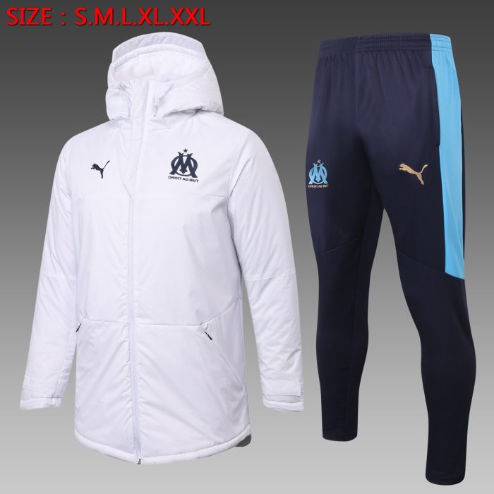 2021 Olympique de Marseille White Cotton Jacket - 图片 2