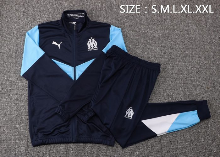 Olympique de Marseille 21-22 Long Sleeve Training Suit Blue - 图片 2