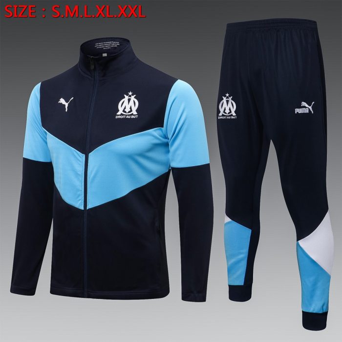 Olympique de Marseille 21-22 Long Sleeve Training Suit Blue - 图片 8