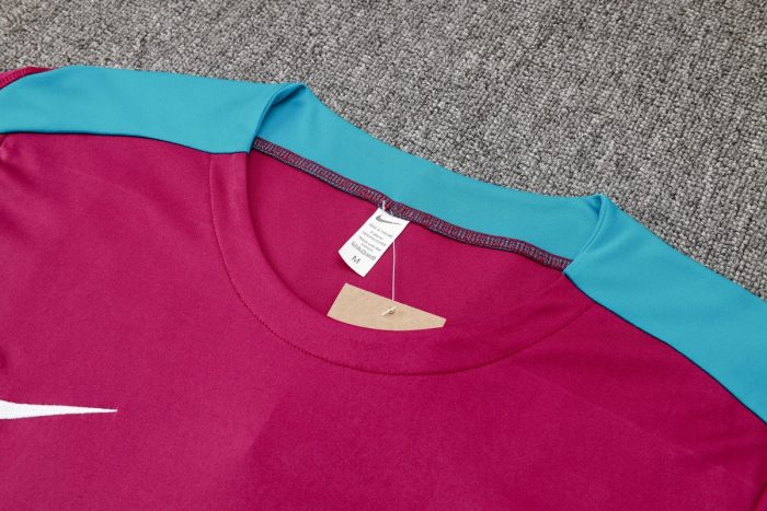 Paris Saint-Germain 24-25 Purple Red Short Sleeve Training Shirt - 图片 6