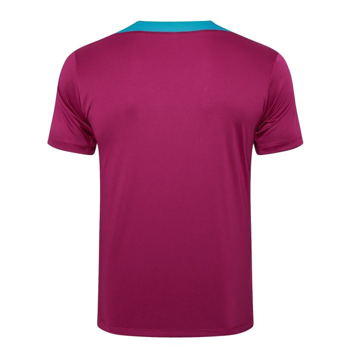 Paris Saint-Germain 24-25 Purple Red Short Sleeve Training Shirt - 图片 7