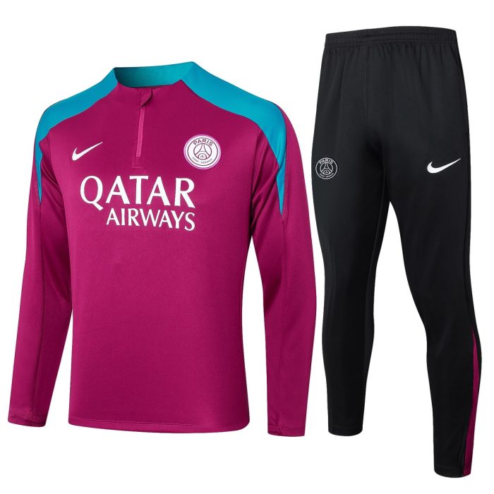 Paris Saint-Germain 24-25 Half-Zip Jacket Purple Red - 图片 8