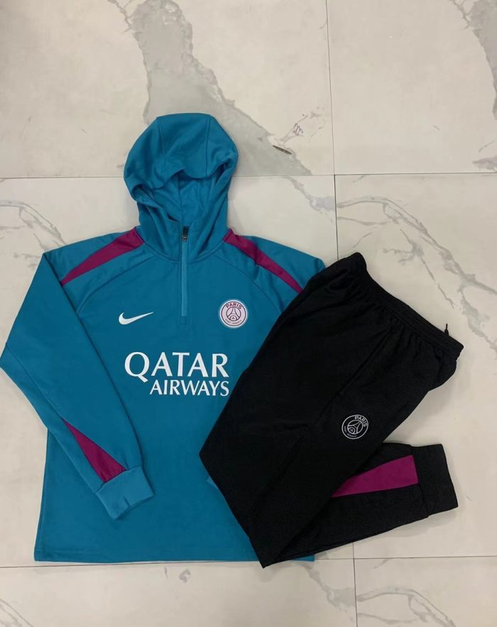 PSG 24-25 Half-Zip Hoodie Paris Blue - 图片 9