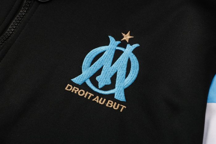 Olympique de Marseille 21/22 Long Zip Jacket Black - 图片 7