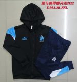 Olympique de Marseille 21/22 Long Zip Jacket Black - 图片 9
