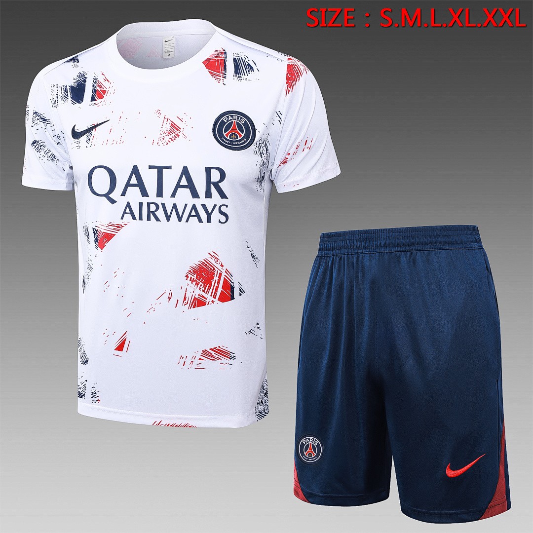 PSG 24-25 White Splatter Short Sleeve Training Shirt