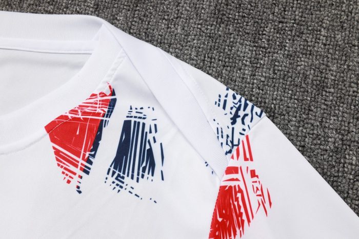 PSG 24-25 White Splatter Short Sleeve Training Shirt - 图片 8
