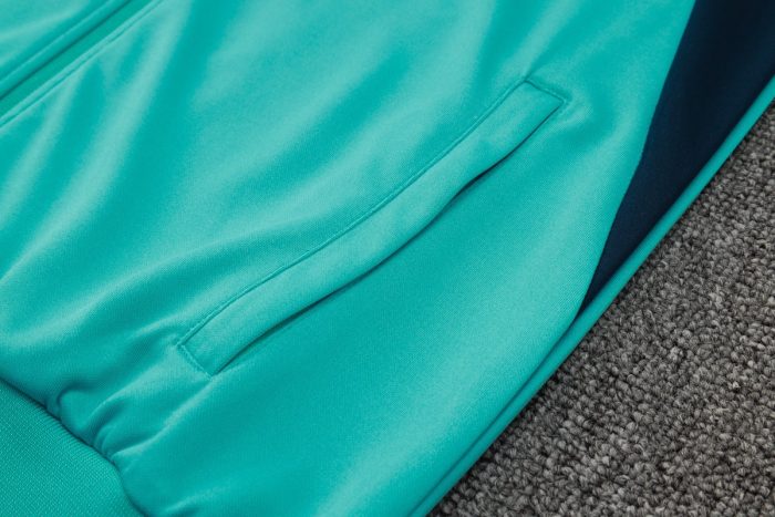 Olympique de Marseille 23-24 Long Sleeve Training Jersey Lake Blue with White and Royal Blue Shoulder - 图片 4