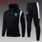 Paris PSG 2025/26 Black Long Zip Jacket with Hood