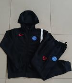 Paris PSG 2025/26 Black Long Zip Jacket with Hood - 图片 9