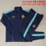 Olympique de Marseille Children's Half-Zip Jacket - Blue - 图片 3