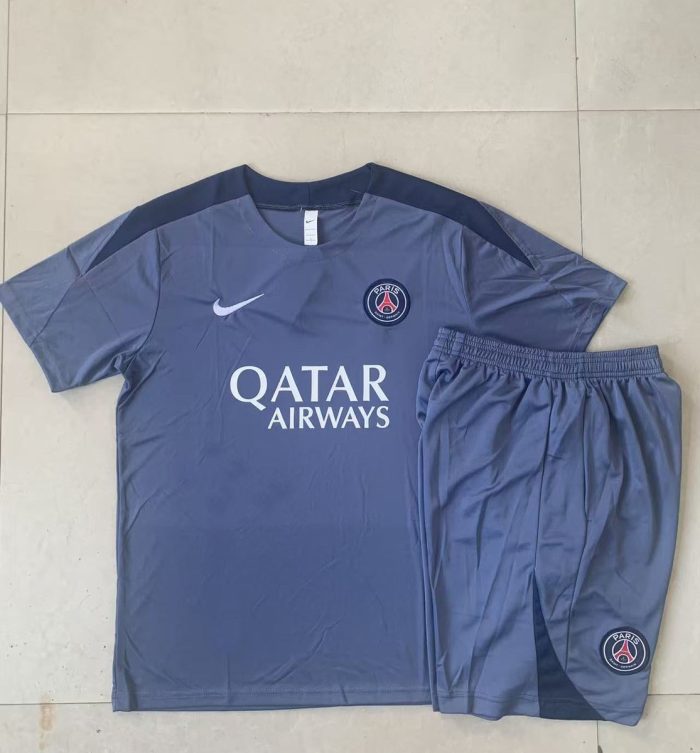 Paris Saint-Germain Light Gray Short Sleeve Training Shirt - 图片 9