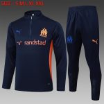 Olympique de Marseille 24-25 Semi-Zip Jacket Player Version Navy Blue