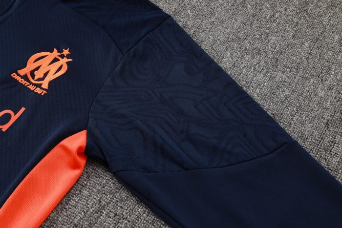 Olympique de Marseille 24-25 Semi-Zip Jacket Player Version Navy Blue - 图片 7