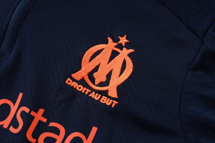Olympique de Marseille 24-25 Semi-Zip Jacket Player Version Navy Blue - 图片 8