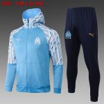 Olympique de Marseille 2021 Light Blue Long Zipper Jacket