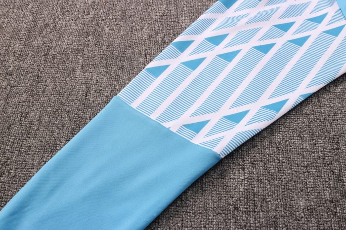 Olympique de Marseille 2021 Light Blue Long Zipper Jacket - 图片 5