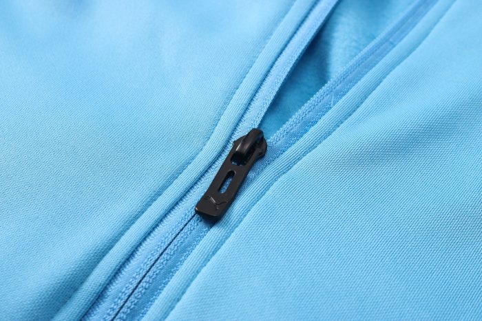 Olympique de Marseille 2021 Light Blue Long Zipper Jacket - 图片 6