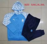 Olympique de Marseille 2021 Light Blue Long Zipper Jacket - 图片 9