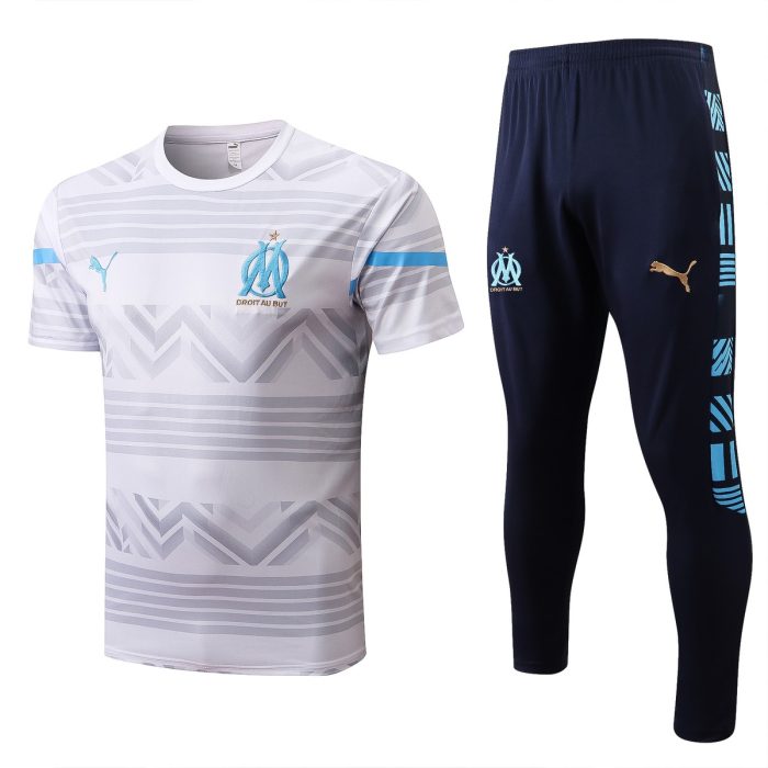 Olympique de Marseille 22/23 Short Sleeve Full Body Ink White (with Pants) - 图片 8