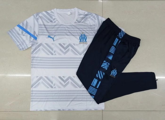 Olympique de Marseille 22/23 Short Sleeve Full Body Ink White (with Pants) - 图片 9