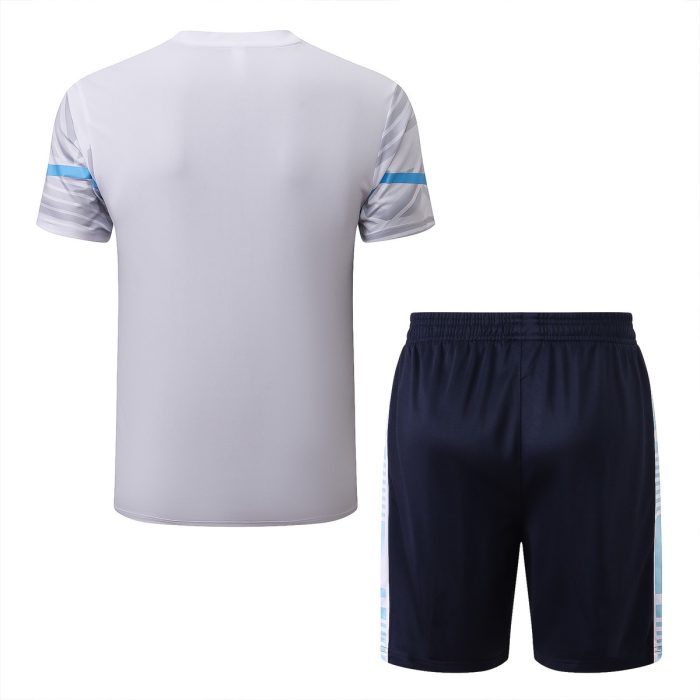 Olympique de Marseille 2022-23 White Short Sleeve Training Set with 5-Inch Shorts - 图片 8