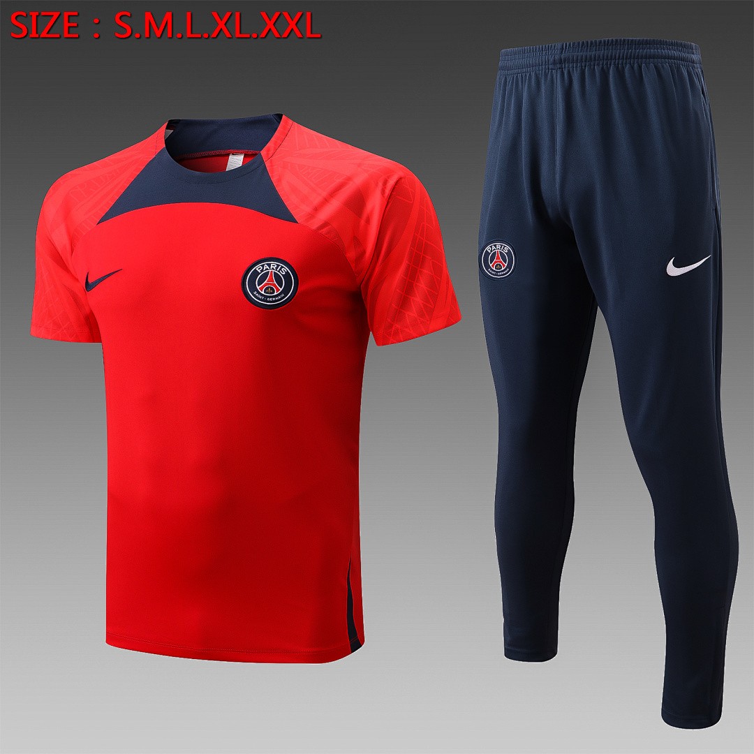 Nike Paris Saint-Germain 22-23 Red Short Sleeve Training Suit