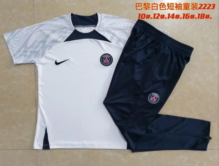 PSG 2022-2023 White Kids Training T-Shirt - 图片 3