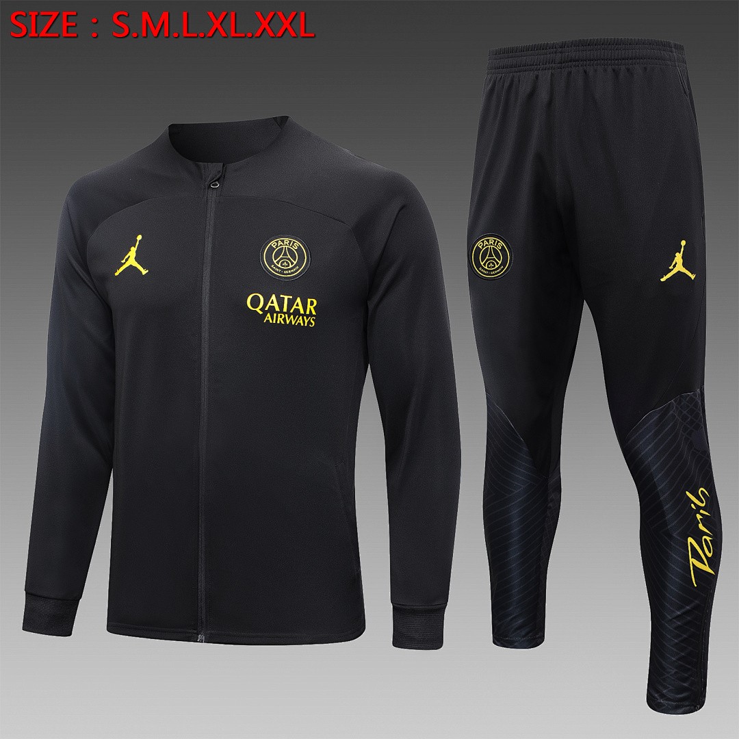 PSG 23-24 Long Zipper Jacket Black