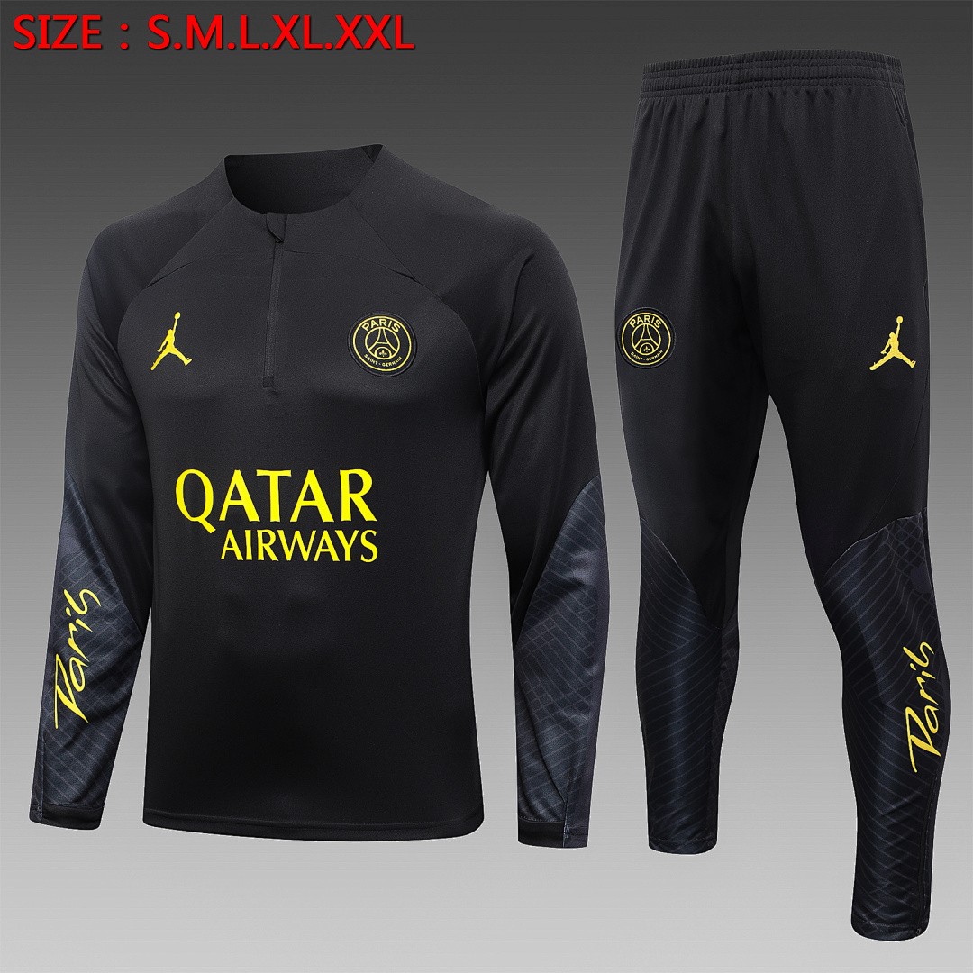 PSG 23-24 Jordan Black Half-Zip Jacket