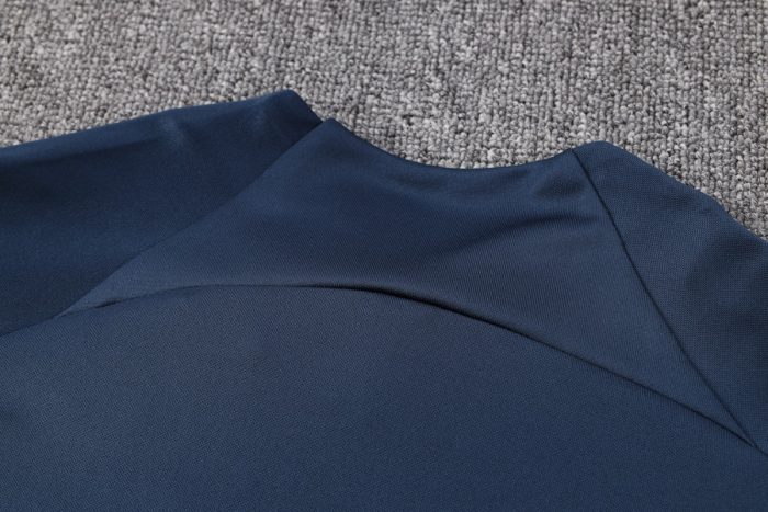 PSG 23-24 Long Zipper Jacket Navy Blue - 图片 3