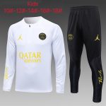 PSG 22/23 Jordan White Kids' Half-Zip Jacket