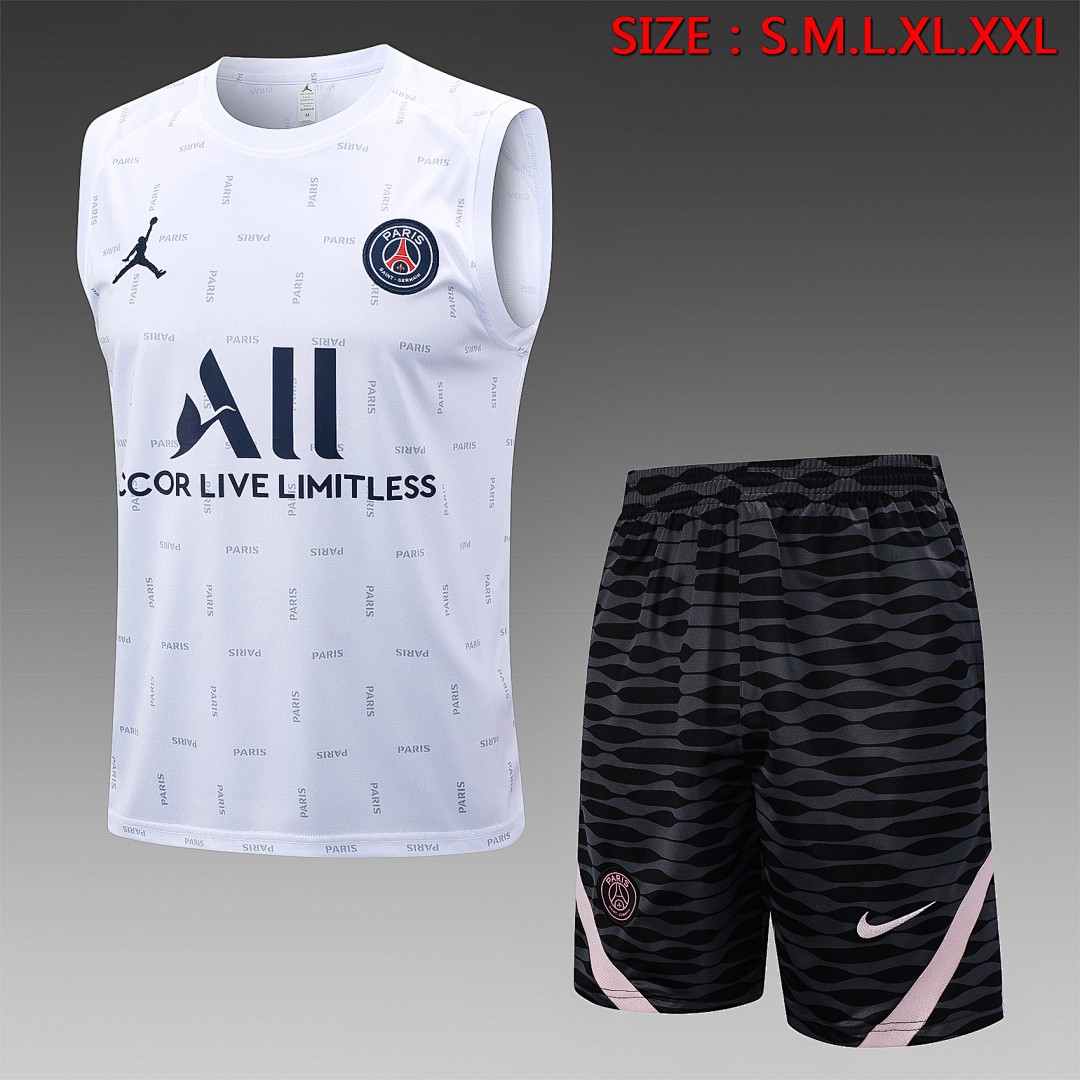 PSG 23/24 Jordan White Vest (Spray Ink)