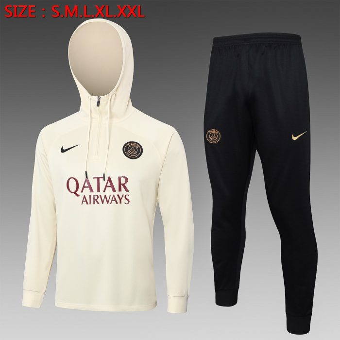 PSG 23-24 Half-Zip Hoodie Apricot - 图片 8