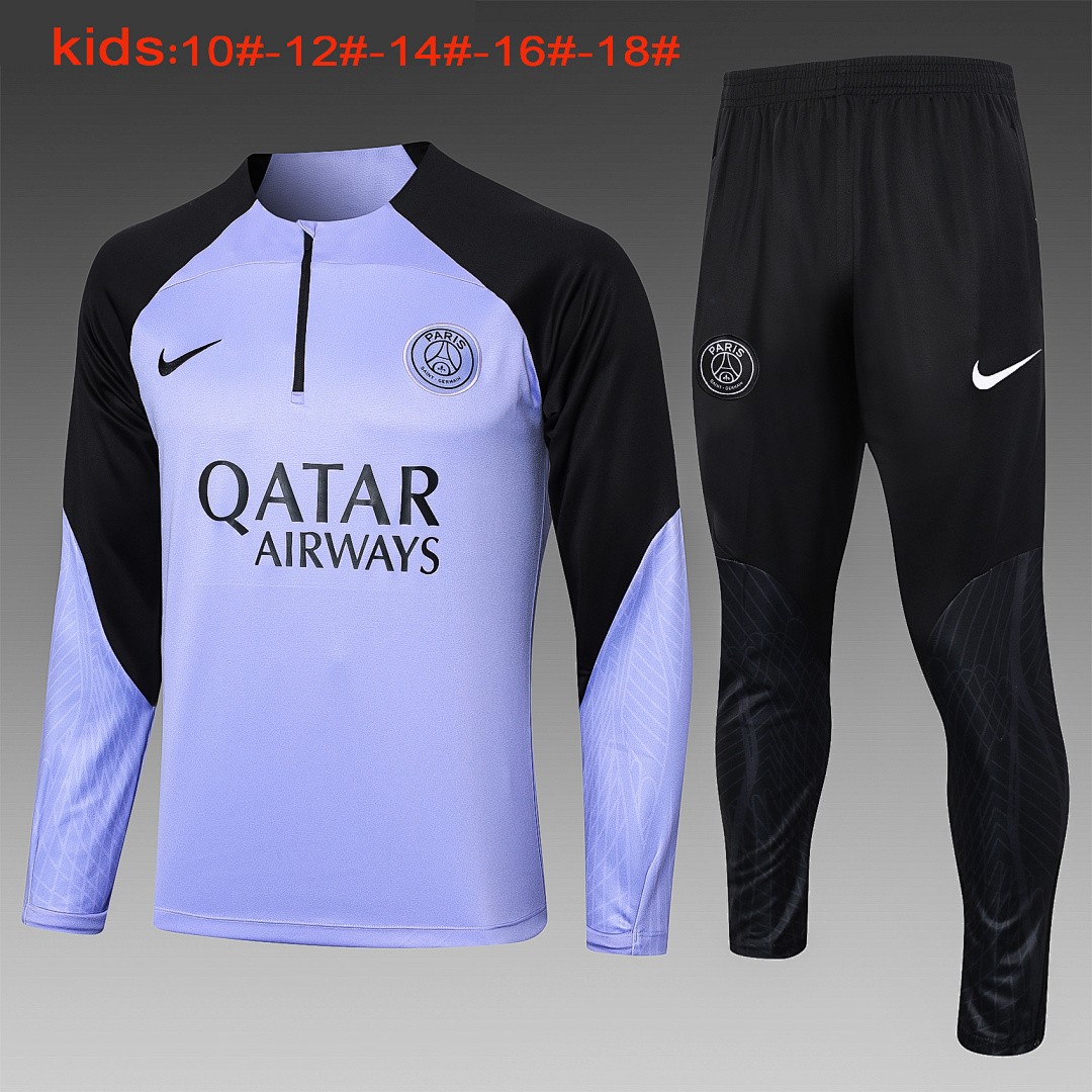 JER-7013_1 PSG 23-24 Light Purple Half-Zip Jacket Kids - 图片 1
