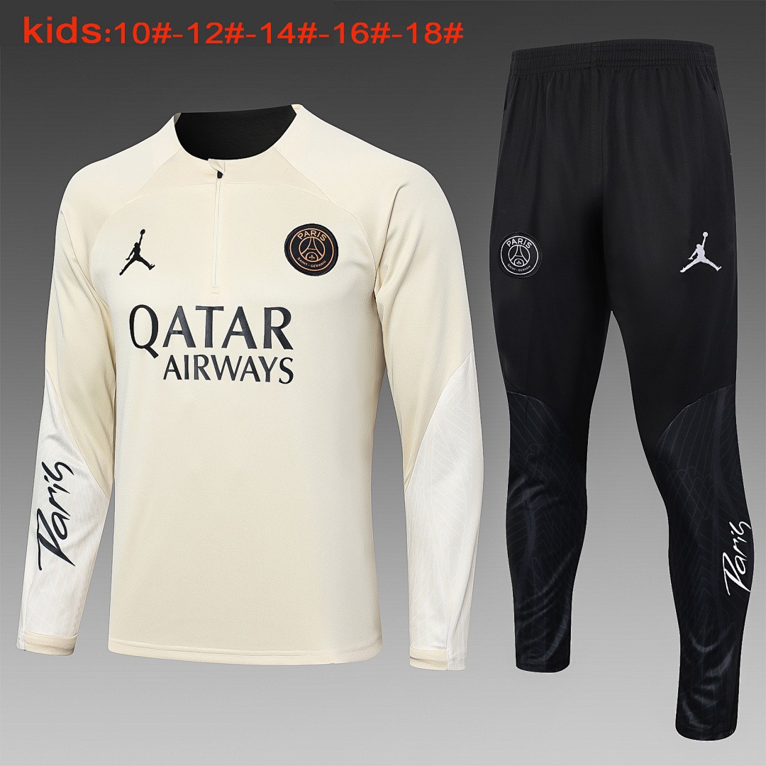 JER-7015_1 PSG 23-24 Half Zip Jacket Kids Yellow - 图片 1
