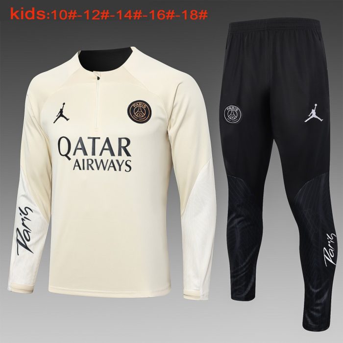 PSG 23-24 Half Zip Jacket Kids Yellow - 图片 2