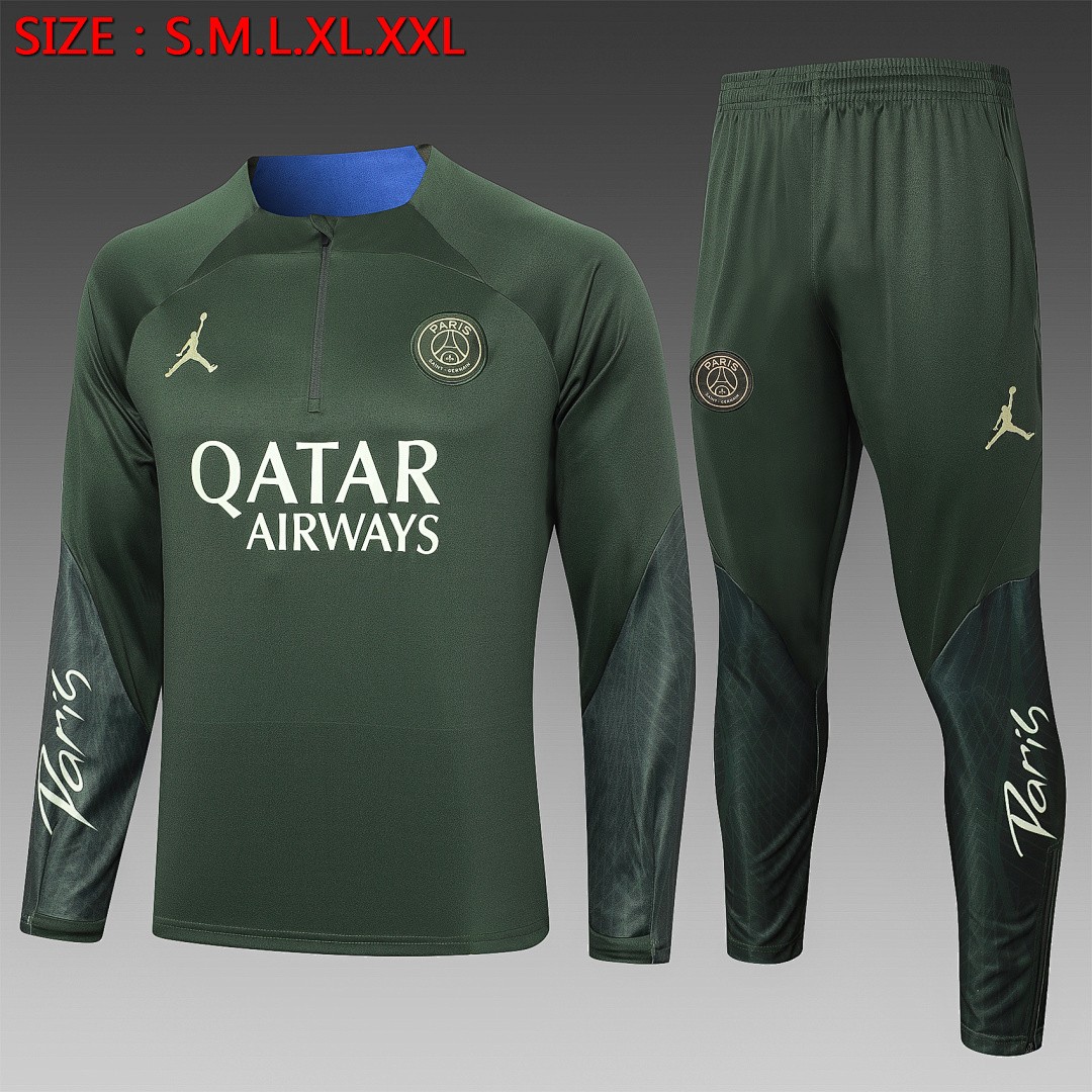 Paris Saint-Germain 23-24 Half-Zip Jacket Dark Green