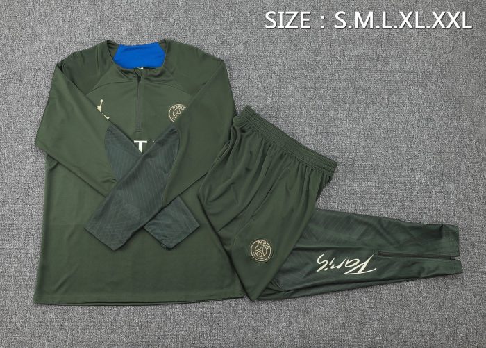 Paris Saint-Germain 23-24 Half-Zip Jacket Dark Green - 图片 2