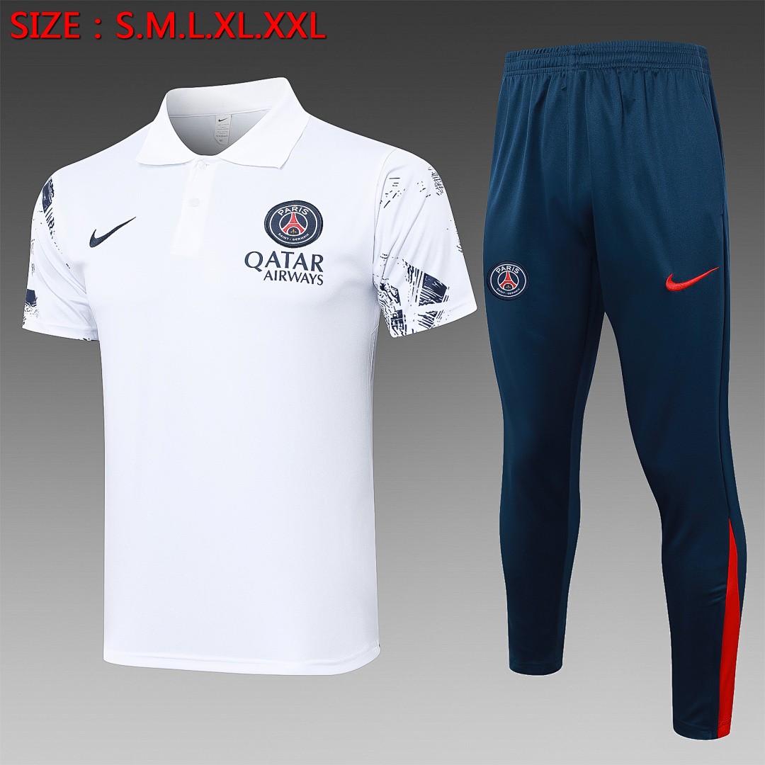 Paris Saint-Germain 24-25 White Splatter Polo Shirt