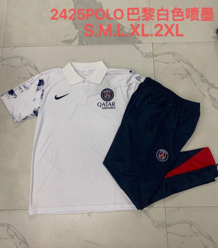 Paris Saint-Germain 24-25 White Splatter Polo Shirt - 图片 9
