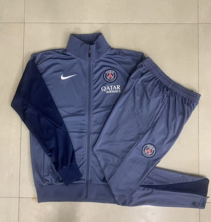 Paris Saint-Germain (PSG) Grey Children's Long Zipper Jacket - 图片 4