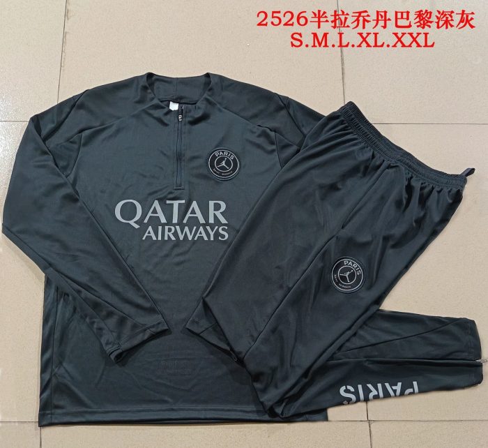 Paris Saint-Germain 25/26 Half-Zip Jacket Dark Gray - 图片 9