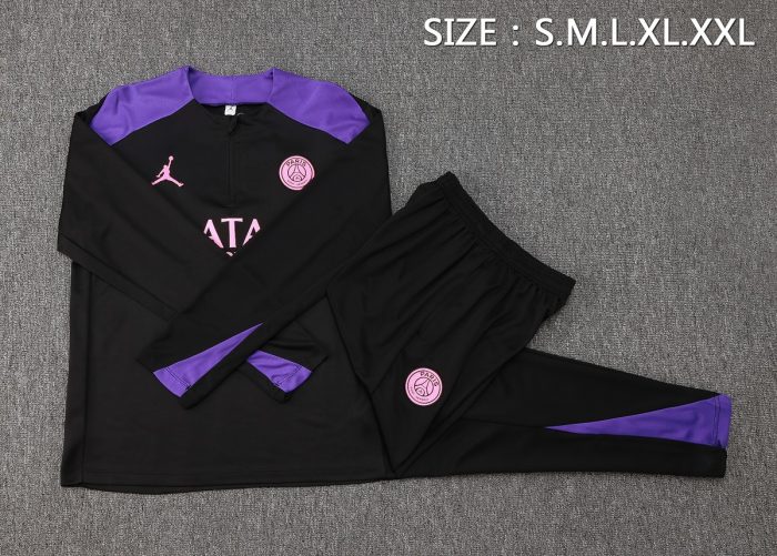 PSG 24-25 Jordan Black Half-Zip Jacket - 图片 2