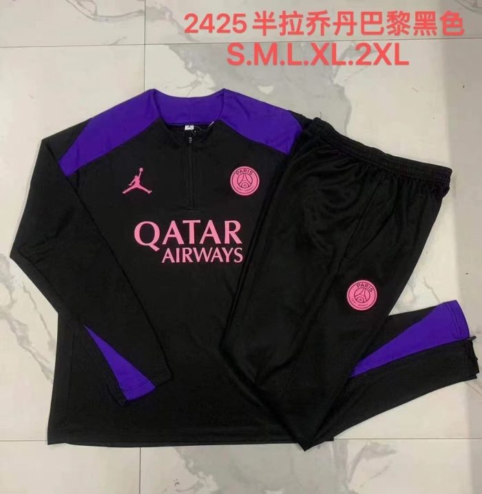 PSG 24-25 Jordan Black Half-Zip Jacket - 图片 9