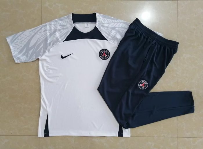 Nike Paris Saint-Germain 22-23 White Short Sleeve Training Suit with Pants - 图片 9