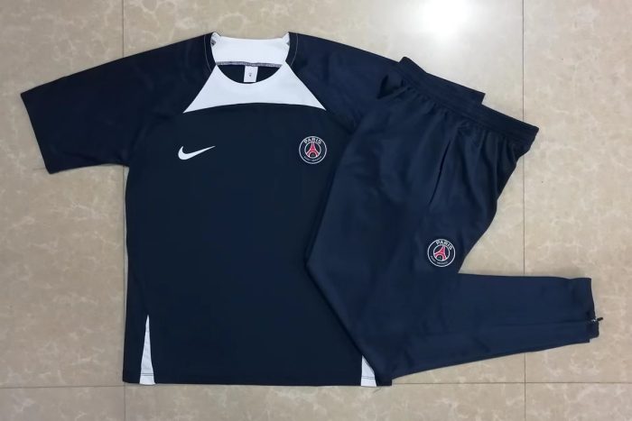Nike Paris Saint-Germain Blue Short Sleeve Training Suit with Pants - 图片 4