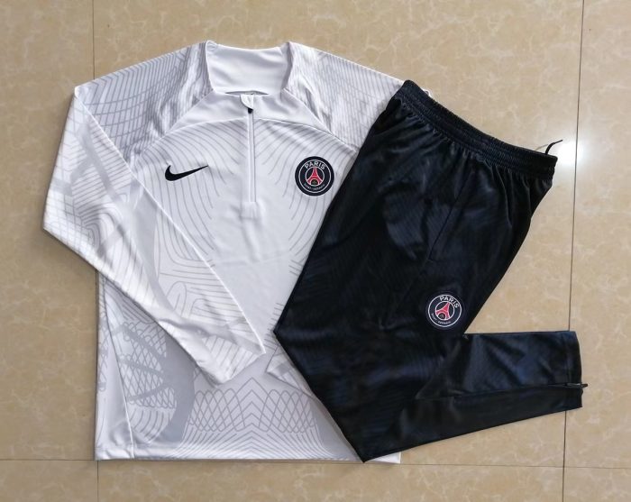 PSG 22-23 White Half-Zip Jacket (Spray Print) - 图片 9