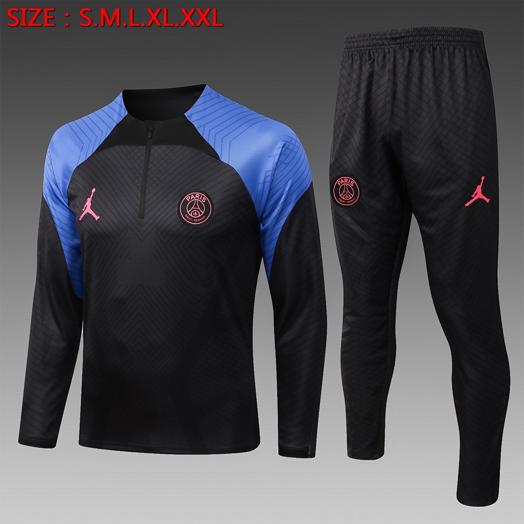 PSG 22/23 Jordan Black Half-Zip Jacket