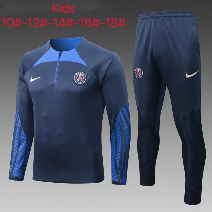 PSG 22/23 Half-Zip Jacket Kids Blue - 图片 2